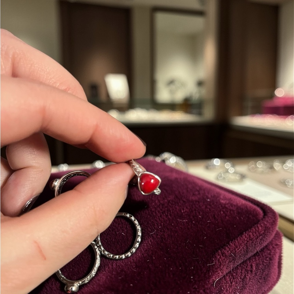 Sterling Silver Red Gemstone Statement Ring - image 6